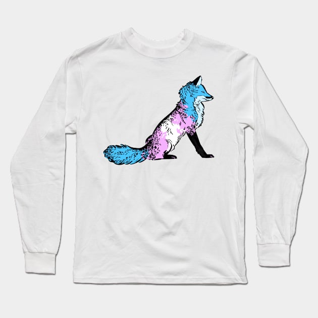 Transgender Pride Fox Long Sleeve T-Shirt by LivianPearl